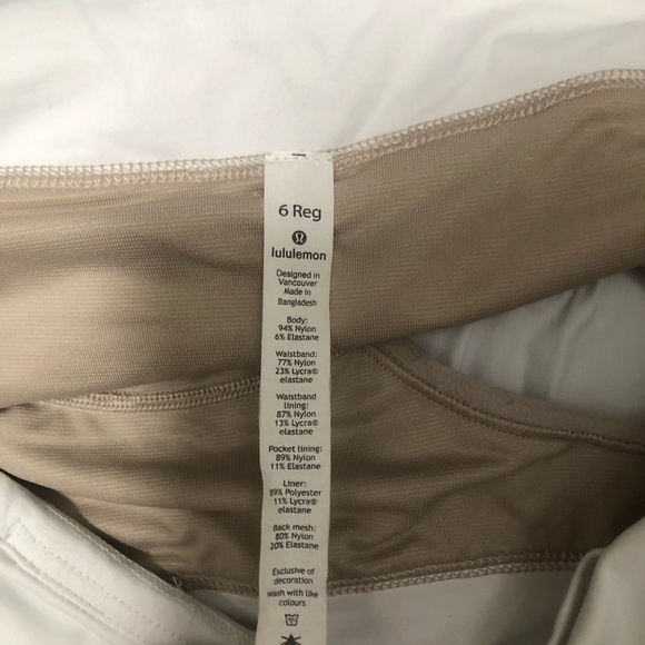 Lululemon x BANTAMS SWIMMING & DIVING White Speed Up Shorts 6 Regular - Picture 6 of 7